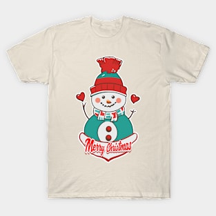 Snowman Hearts T-Shirt